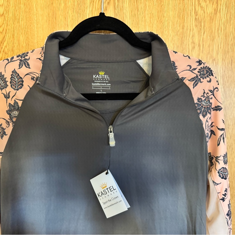 Kastel Women's Gray and Pink Floral Top